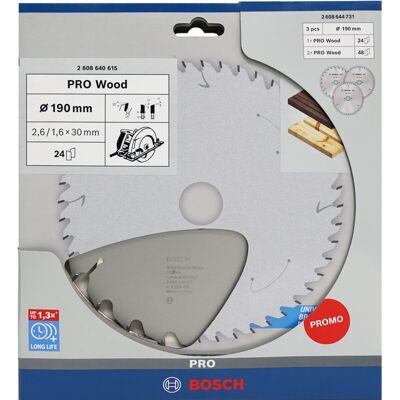 Bosch PRO Wood Rundsavklinge 190 mm Bosch PRO Wood Rundsavklinge 190 mm