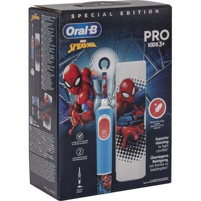Braun Vitality Pro Kids Spiderman Barn Roterende, pulserende tandbørste Blå, Rød, El-tandbørste Braun Vitality Pro Kids Spiderman Barn Roterende, pulserende tandbørste Blå, Rød, El-tandbørste
