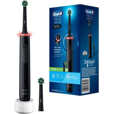 Braun Pro 3 Pro3 3000 Voksen Roterende, pulserende tandbørste Sort, El-tandbørste Braun Pro 3 Pro3 3000 Voksen Roterende, pulserende tandbørste Sort, El-tandbørste