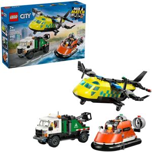 Lego By kombinationssæt med fly, vedligeholdelseskøretøj og luftkudebåd, Bygge legetøj Lego By kombinationssæt med fly, vedligeholdelseskøretøj og luftkudebåd, Bygge legetøj