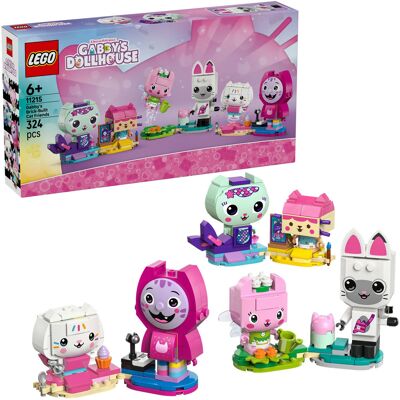 Gabbys kattevenner fra Gabby''s Dollhouse lavet af LEGO-klodser, Bygge legetøj Gabbys kattevenner fra Gabby''s Dollhouse lavet af LEGO-klodser, Bygge legetøj