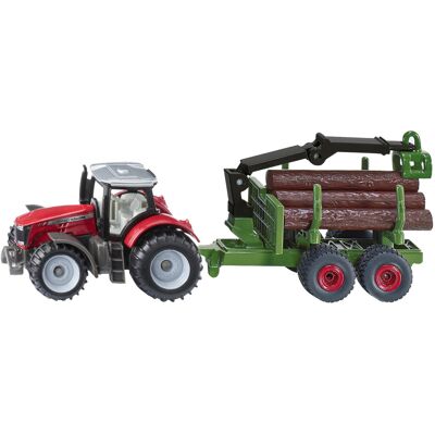 SIKU BLISTER Massey Ferguson med skovvogn, Model køretøj SIKU BLISTER Massey Ferguson med skovvogn, Model køretøj