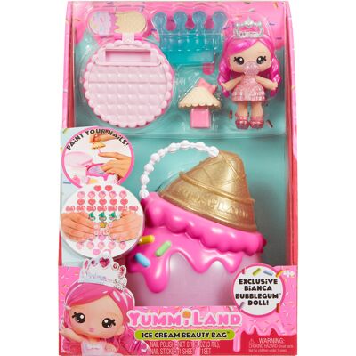 MGA Entertainment Yummiland Beauty Bag Playset + Lip Gloss Doll - Ice Cream Beauty Bag, Klippe og klistre MGA Entertainment Yummiland Beauty Bag Playset + Lip Gloss Doll - Ice Cream Beauty Bag, Klippe og klistre