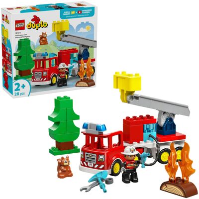 Lego Town Brandbil med slange og brandmand, Bygge legetøj Lego Town Brandbil med slange og brandmand, Bygge legetøj