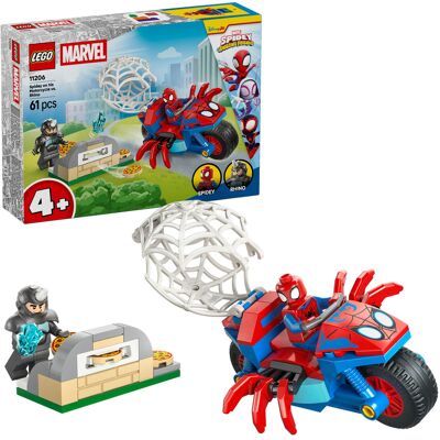Lego Marvel Spidey og hans supervenner Spidey på motorcykel vs. Rhino, Bygge legetøj Lego Marvel Spidey og hans supervenner Spidey på motorcykel vs. Rhino, Bygge legetøj