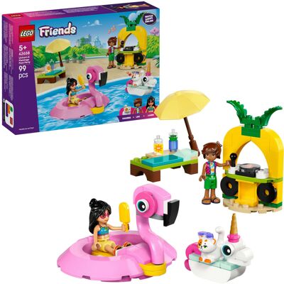 Lego Friends Poolparty med enhjørning og flamingo, Bygge legetøj Lego Friends Poolparty med enhjørning og flamingo, Bygge legetøj