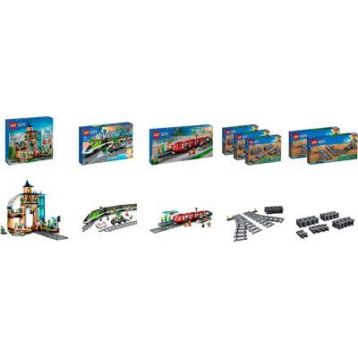 Lego City Banegård komplet sæt Bundle, Bygge legetøj Lego City Banegård komplet sæt Bundle, Bygge legetøj