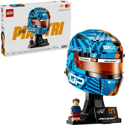 Lego McLaren Mastercard F1 Team Oscar Piastri Helmet, Bygge legetøj Lego McLaren Mastercard F1 Team Oscar Piastri Helmet, Bygge legetøj