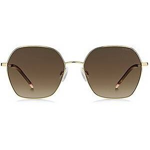 HUGO Gold-tone sunglasses with Havana-acetate end-tips