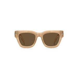 Boss Beige-acetate sunglasses with signature gold-tone detail