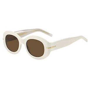 Boss White-acetate sunglasses with signature gold-tone detail