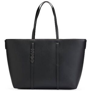 HUGO Shopper bag in faux leather with polished logo lettering