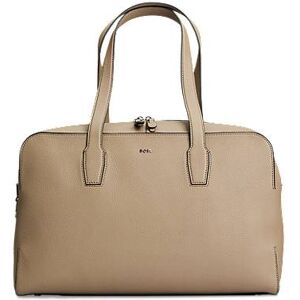 Boss Zipped holdall in grained leather with logo lettering