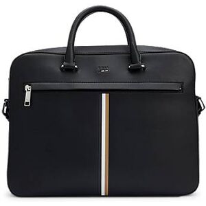 Boss Faux-leather document case with signature stripe