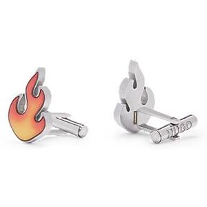 HUGO Stainless-steel cufflinks with flame artwork head