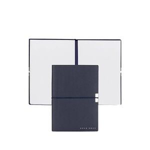 Boss A6 notebook in navy faux leather with elasticated band