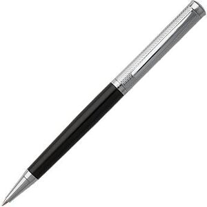 Boss Ballpoint pen with engraved chrome and matte-black lacquer finishes