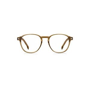 Boss Brown-acetate optical frames with signature silver-tone detail