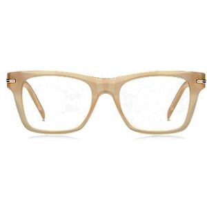 Boss Beige-acetate optical frames with signature gold-tone detail