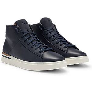 Boss Leather high-top trainers with signature-stripe sole