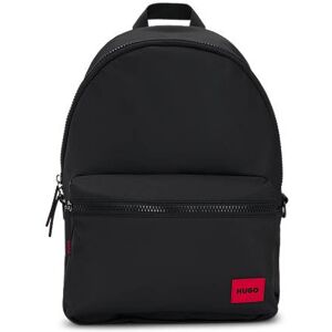 HUGO Backpack with red rubber logo label and top handle