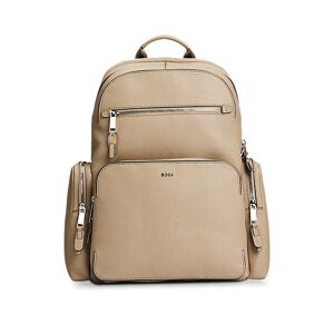 Boss Grained-leather backpack with logo lettering