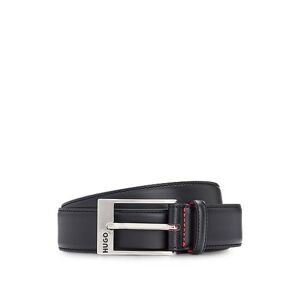 HUGO Italian-made belt in smooth leather with logo buckle