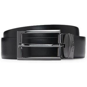 HUGO Reversible leather belt with branded keeper