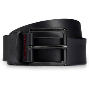 HUGO Italian-leather belt with logo-stamped keeper