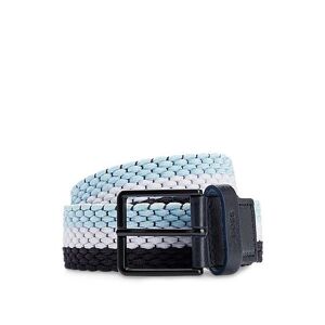 Boss Woven belt with leather trims and contrasting colour detail