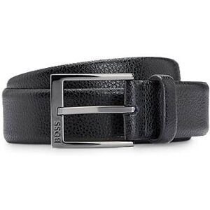 Boss Logo-buckle belt in grained Italian leather