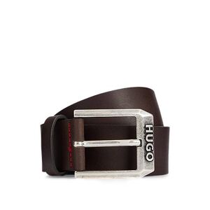 HUGO Leather belt with logo pin buckle