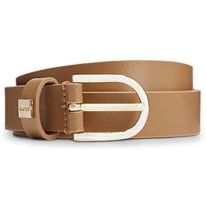 Boss Italian-leather belt with gold-tone buckle