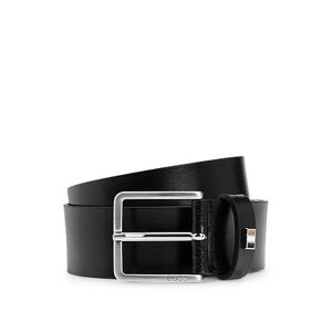 Boss Italian-leather belt with signature-stripe keeper trim