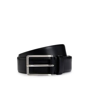 Boss Italian-made leather belt with engraved-logo buckle