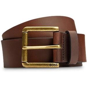 Boss Leather belt with branded pin buckle