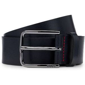 HUGO Grained-leather belt with logo buckle