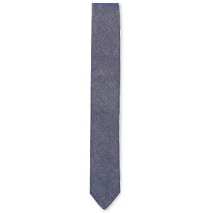 HUGO Cotton-linen tie with pattern