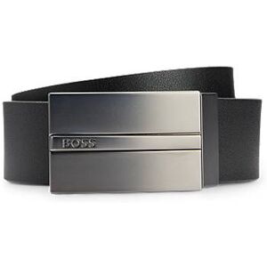 Boss Reversible Italian-leather belt with plaque and pin buckles