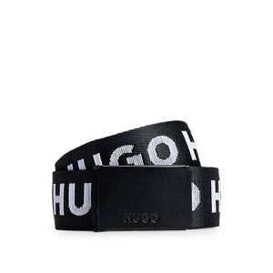 HUGO Logo-webbing belt with branded plaque buckle