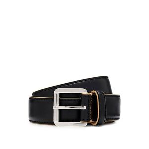 Boss Italian-leather belt with contrast edges and stitching