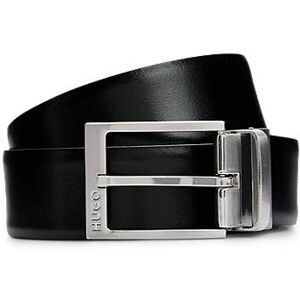 HUGO Reversible Italian-leather belt with branded buckle