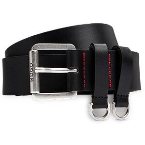 HUGO Italian-leather belt with D-ring details