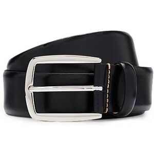 Boss Italian-leather belt with contrast stitching