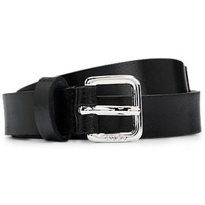 HUGO Italian-leather belt with branded chain detail