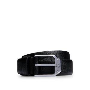Boss Italian-leather belt with angled branded buckle