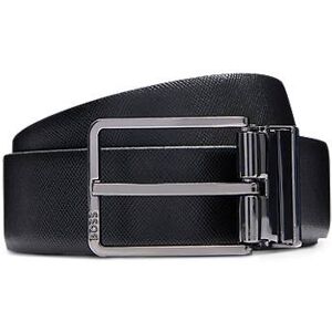 Boss Italian-leather reversible belt with two buckles