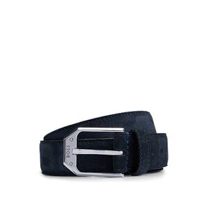 Boss Italian-made suede belt with angular branded buckle