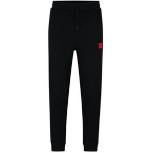 HUGO Cotton-terry tracksuit bottoms with red logo label