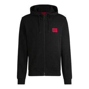 HUGO Regular-fit hoodie in French terry with logo label